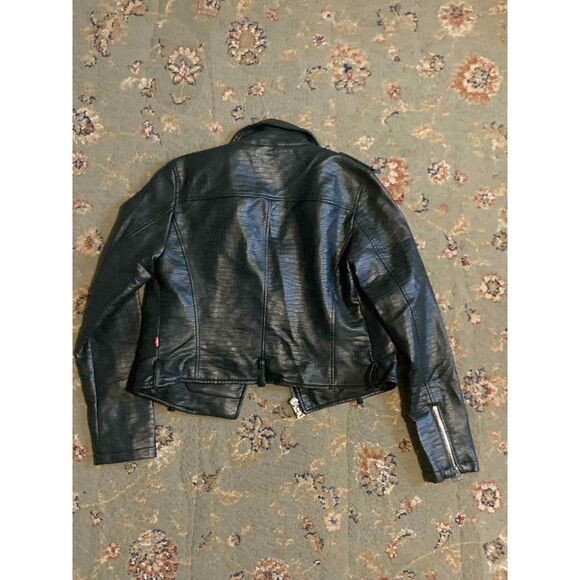 Levi Strauss & Co Green Leather Fall Moto Jacket, size S - Picture 3 of 6